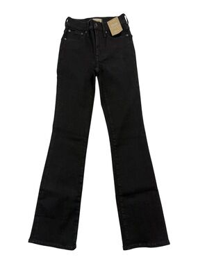 NWT Madewell Mid-Rise Kick Out Jeans Black Washed 23T Tall